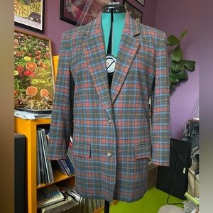Bogner Wool Plaid Blazer